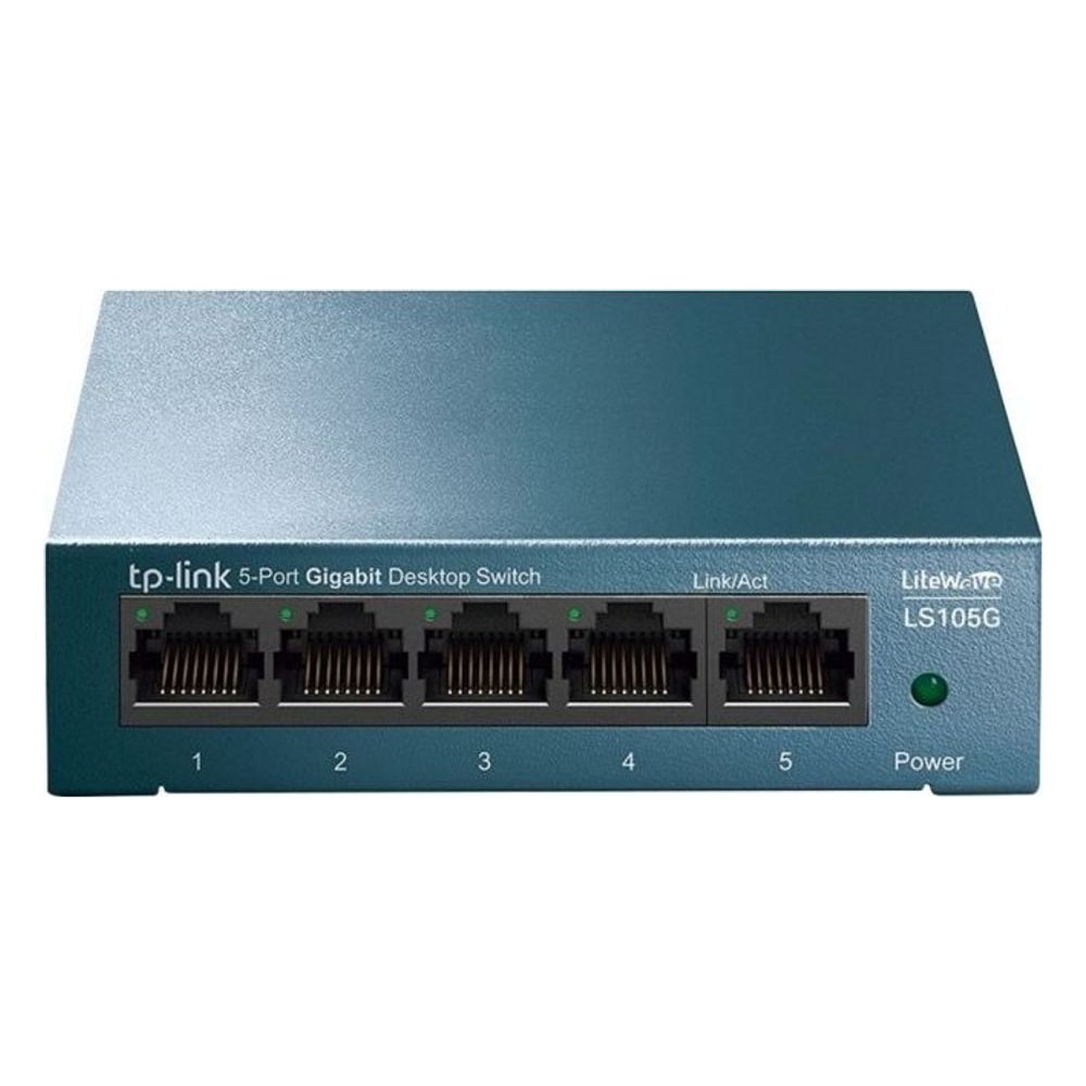 Switch TP-Link LS105G 5 Portas 10/100/1000 Gigabit Steel Case Plug and Play Metal 1U Rede Ethernet