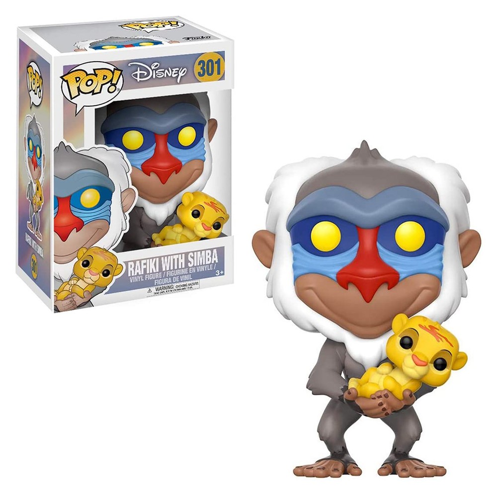 Boneco Funko Pop Disney The Lion King Rafiki 301 Colecionável de Vinil Original
