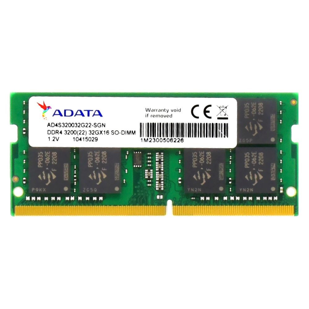 Memória RAM ADATA DDR4 32GB 3200MHz AD4S320032G22-SGN SO-DIMM Notebook CL22 1.2V Desempenho Confiável