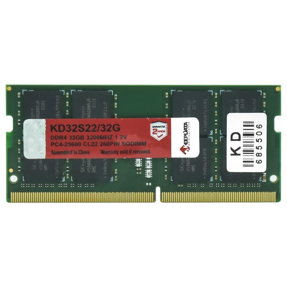 Memória RAM para Notebook Keepdata 32GB DDR4 3200MHz KD32S22/32G SODIMM CL22 1.2V Performance Upgrade