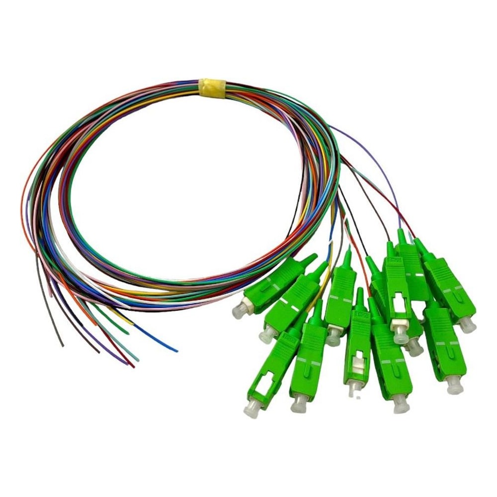 Kit Pigtail Fibra Óptica SC APC 12 Cores 1 Metro Iuron G657A2