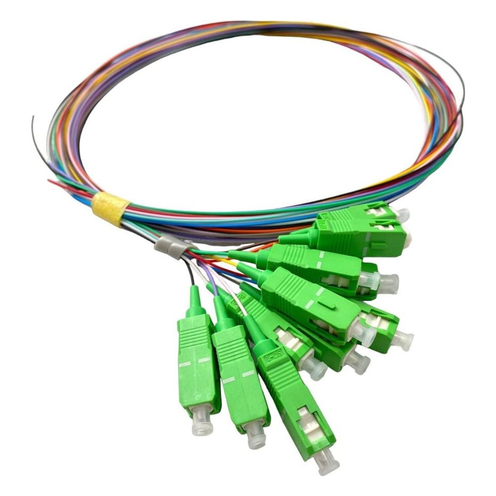 Kit Pigtail Fibra Optica SC APC 12 Cores 1.5 Metro G657A1 Telecom FTTH