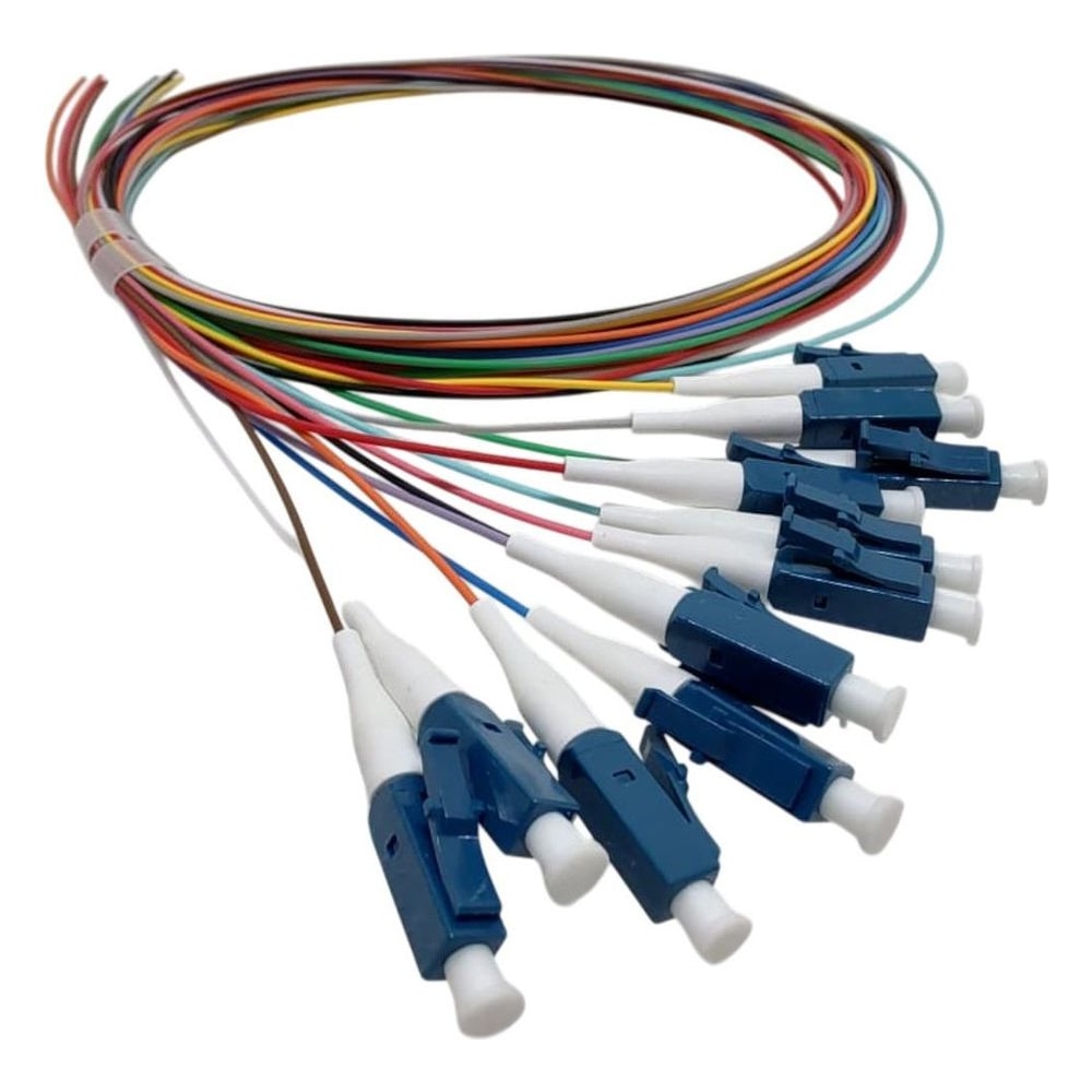 Kit Pigtail de Fibra Óptica Iuron LC UPC 12 Cores 1.5m G657A1