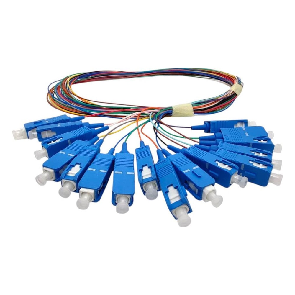 Kit 16 Pigtail Fibra Optica SC UPC Monomodo Blindado 1 Metro FTTH
