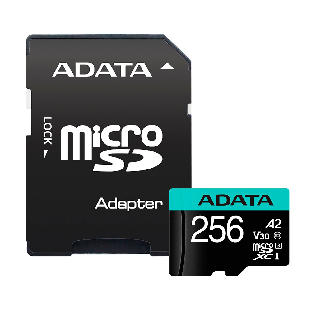Cartão de Memória MicroSD 256GB ADATA V30 Classe 10 4K com Adaptador