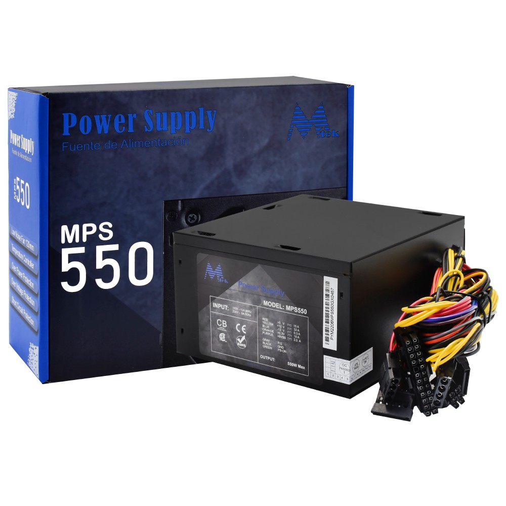 Fonte para PC Gamer Mtek MPS550 550W ATX Bivolt Silenciosa