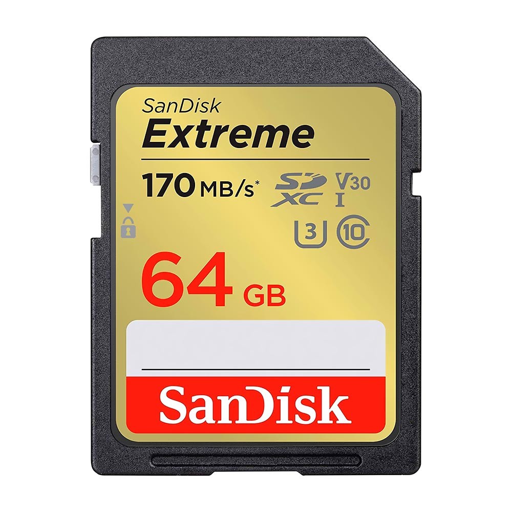 Cartão de Memória 64GB SanDisk Extreme UHS-I V30 4K 190MB/s