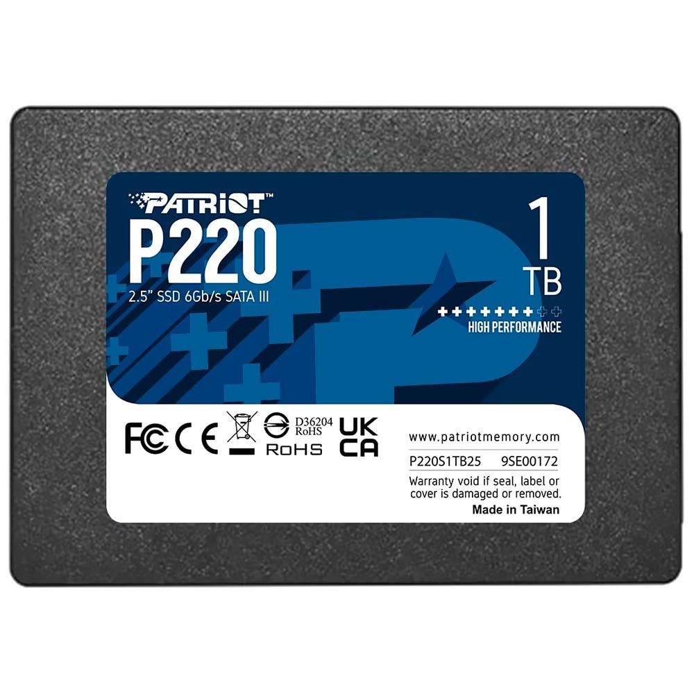 SSD Patriot P220 1TB P220S1TB25 2.5 Sata III 6Gb/s Interno Notebook PC Leitura 550MB/s Armazenamento Rápido