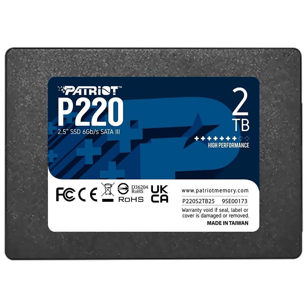SSD Patriot P220 2TB P220S2TB25 2.5 SATA III Leitura 550MB/s Interno para Notebook e PC Gamer