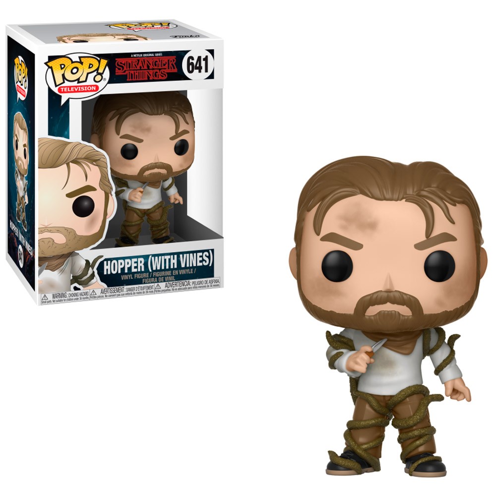 Boneco Funko Pop Television Stranger Things Hopper With Vines 641 Colecionável Vinil Original