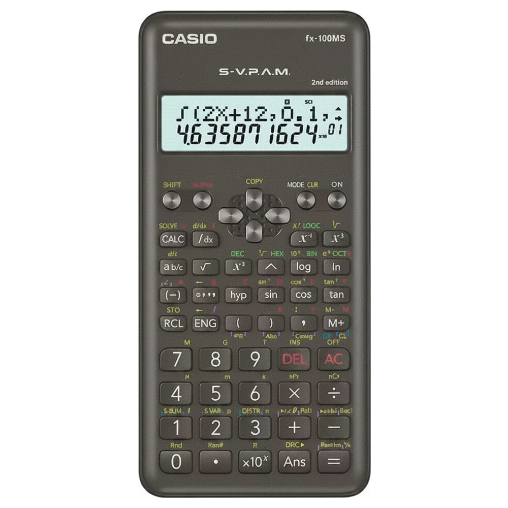Calculadora Científica Casio FX-100MS 12 Dígitos Nova Edição Preta