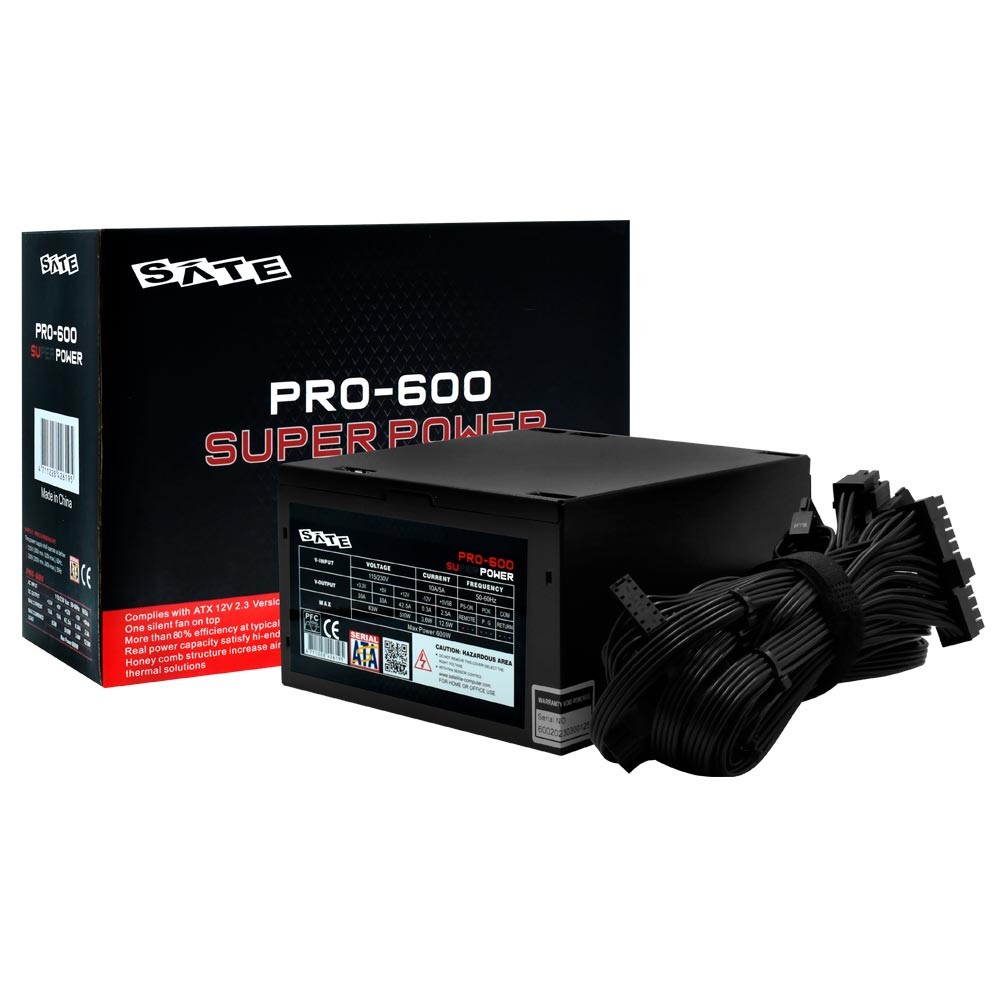 Fonte para PC 600W Satellite PRO-600 Super Power Bivolt ATX Silenciosa