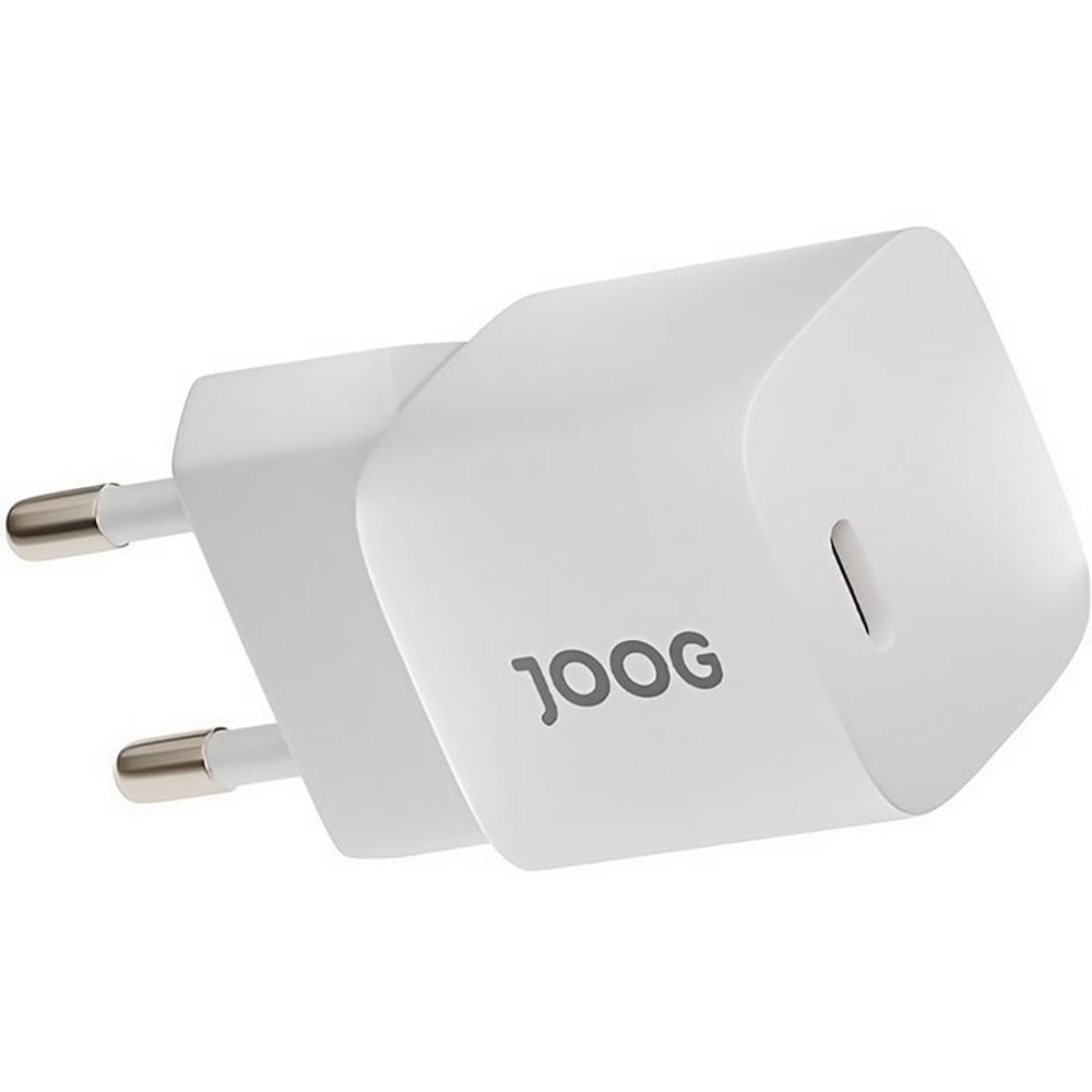Carregador de Parede Joog PD20W-JG 20W USB-C Power Delivery Turbo Rápido Certificado Anatel Bivolt Branco Compacto Alta Eficiência