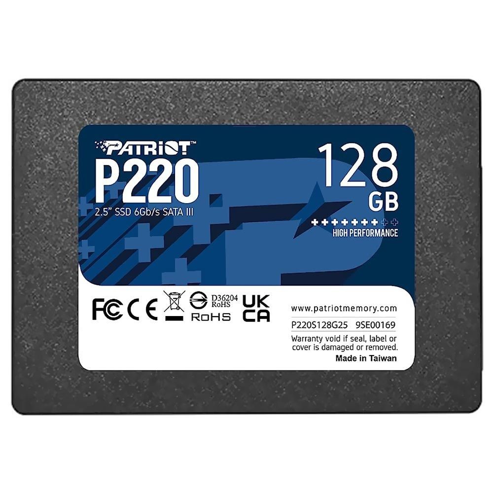 SSD Patriot P220 128GB SATA 3 2.5 Polegadas P220S128G25 Leitura 550MB/s Interno para Notebook e PC Desktop