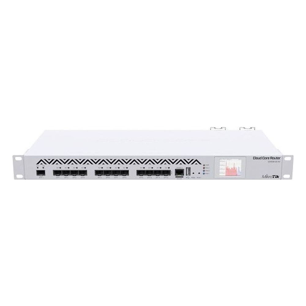 Roteador Mikrotik Cloud Core Router CCR1016-12S-1S+ 16 Cores 1.2GHz 12x SFP 1x SFP+ 2GB RAM Rack 1U Dupla Fonte RouterOS L6 Industrial
