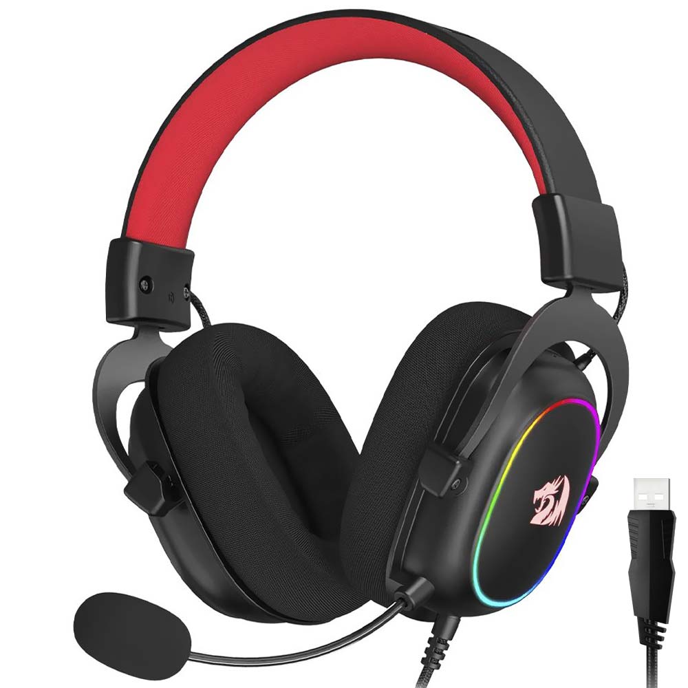 Fone de Ouvido Gamer Redragon H510-RGB Zeus X com Iluminação RGB
