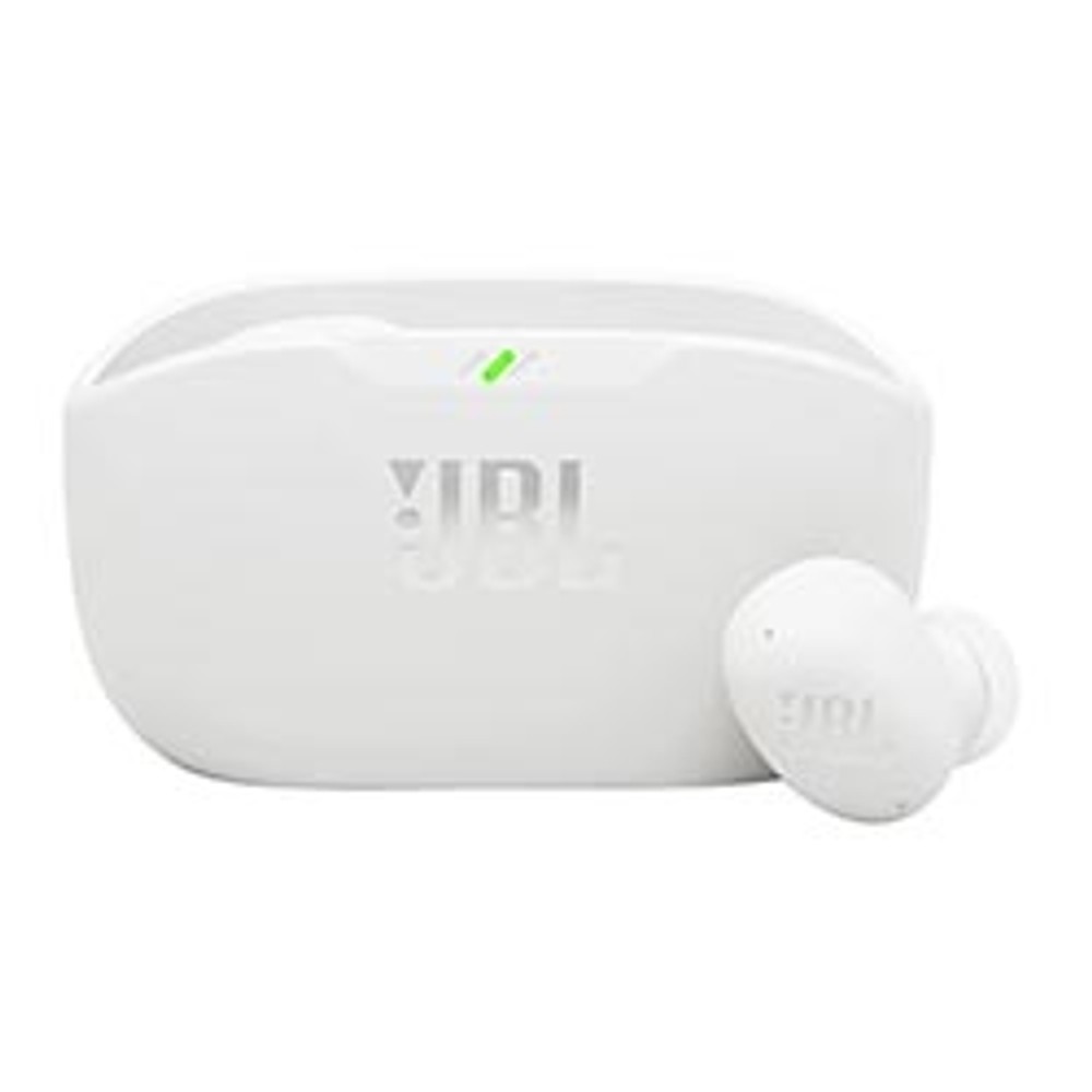 Fone de Ouvido Sem Fio JBL Wave Buds 2 TWS Bluetooth 5.0 Perfeito Ajuste 32h Bateria Microfone Branco