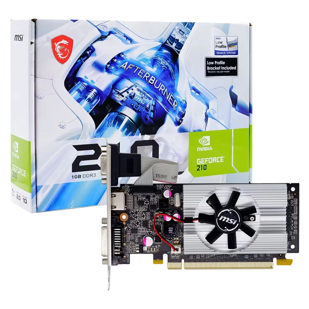 Placa de Vídeo NVIDIA GT-210 1GB DDR3 MSI Gráficos Essenciais