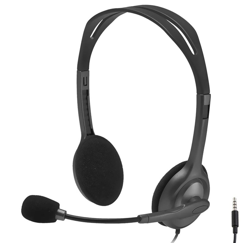 Fone de Ouvido Logitech H111 Estéreo 3.5mm Áudio Claro Preto