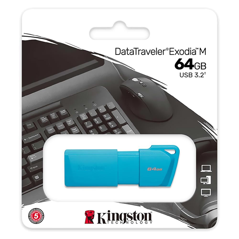 Pendrive Kingston DataTraveler Exodia M 64GB USB 3.2 Gen 1 KC-U2L64-7LB - Azul