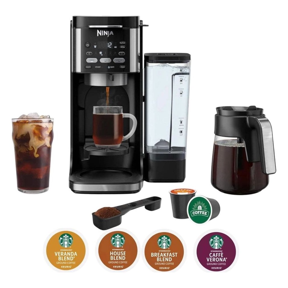 Cafeteira Ninja DualBrew XL CFP301 Café Quente e Gelado 110V 6 Xícaras Compatível Cápsulas K-Cup Filtro Permanente Preto