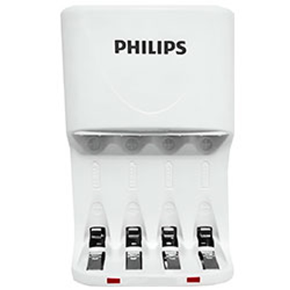 Carregador de Pilhas Philips SCB2440NB/97 AA AAA Inteligente 4 Canais LED Bivolt Compacto Segurança