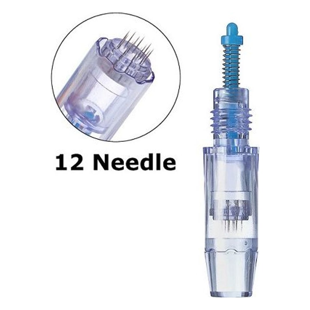 Cartucho Dermaroller 12 Agulhas Para Dermapen A3 V3 Microagulhamento Facial Corporal Estética Profissional Kit Reposição Esterilizado
