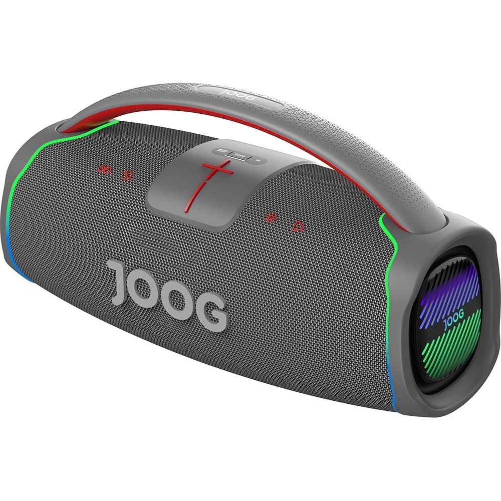 Caixa de Som Joog Pair X 200W Bluetooth 5.0 TWS IPX6 Portátil Com 1 Microfone Sem Fio Karaokê Som Potente Grave Reforçado Preto
