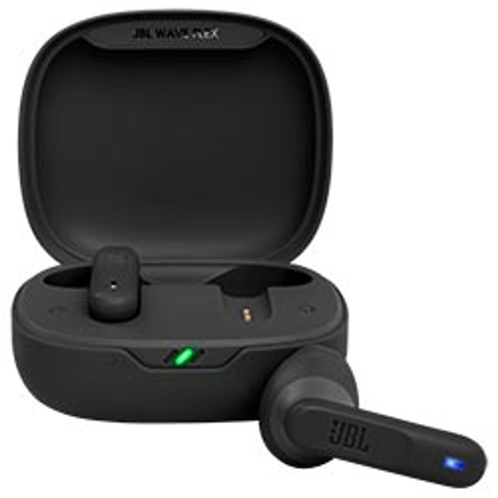 Fone de Ouvido Sem Fio JBL Wave Flex Perfect Fit TWS Bluetooth 5.3 Estéreo 21h Bateria Confortável Preto