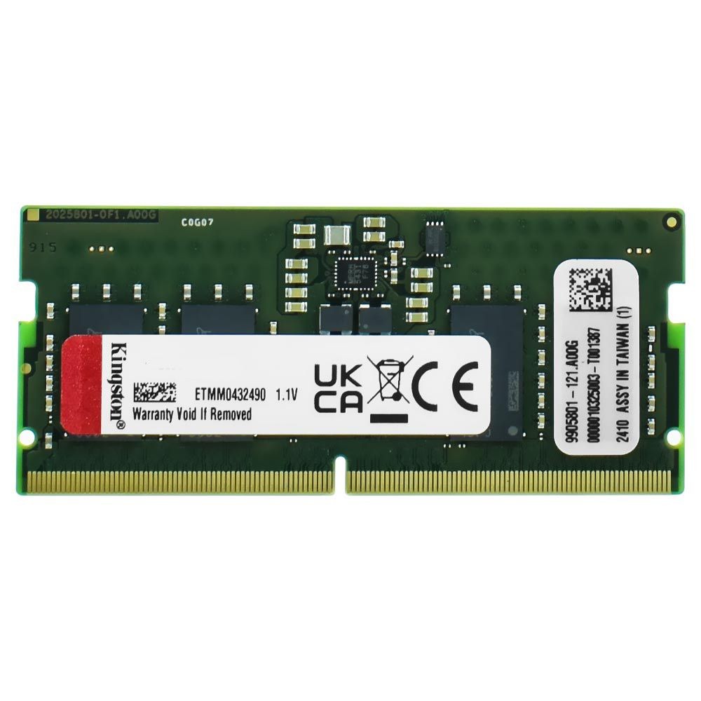 Memória RAM para Notebook Kingston DDR5 8GB 5600MHz KVR56S46BS6-8 SODIMM 1.1V CL46 Módulo SO-DIMM Alta Performance