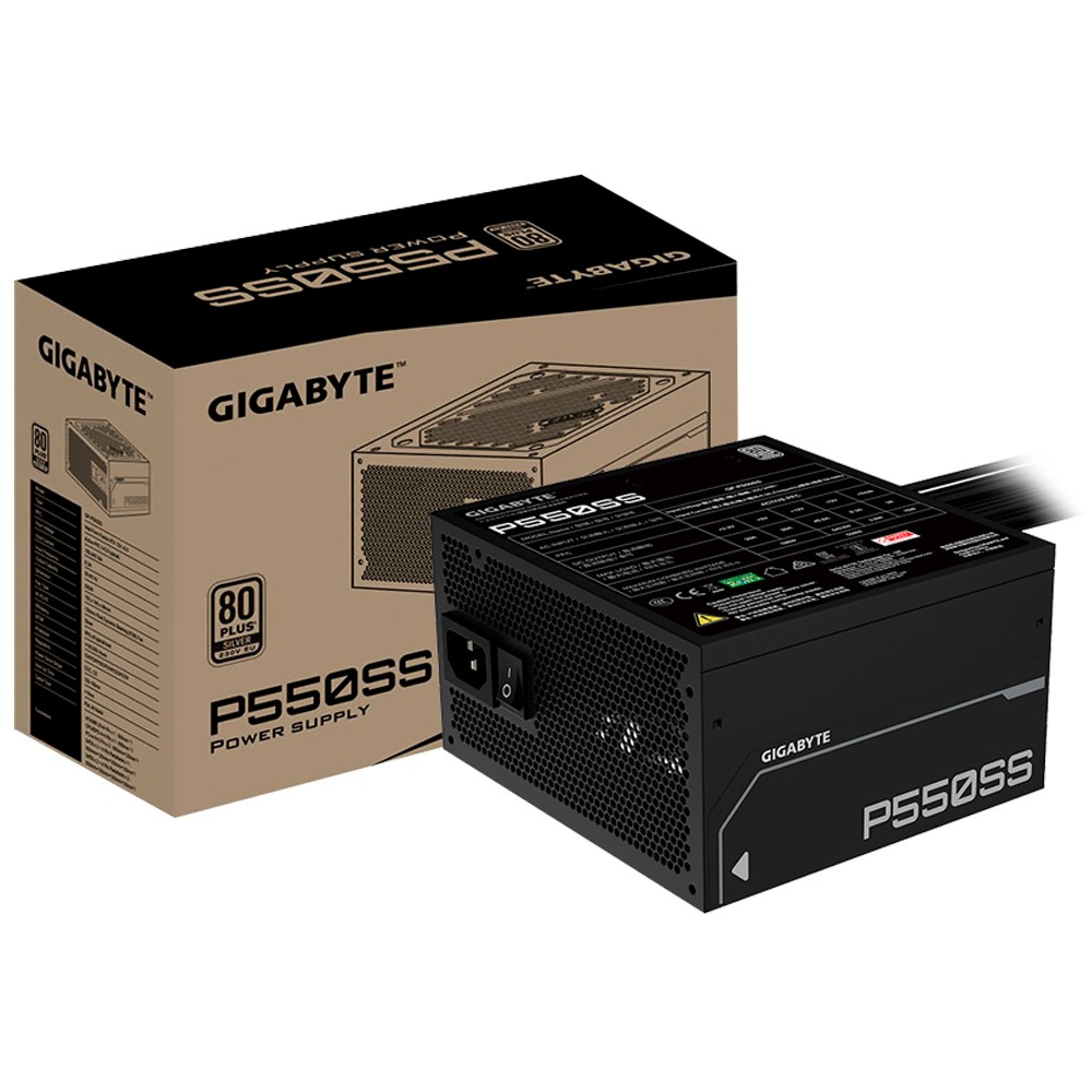 Fonte Gamer Gigabyte 550W 80 Plus Silver ATX 3.1 PFC Ativo Bivolt Silenciosa