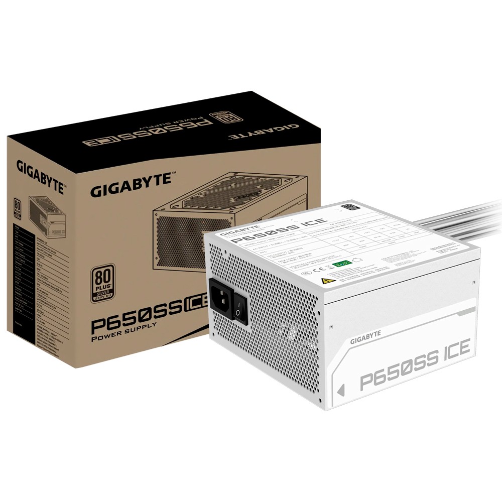 Fonte de Alimentação PC Gamer Gigabyte 650W 80 Plus Silver Branca