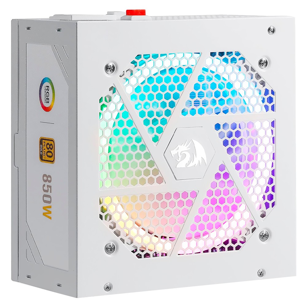 Fonte para PC Redragon 850W 80 Plus Gold Modular ATX PFC Ativo Branca
