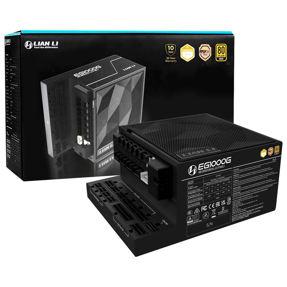 Fonte 1000W Lian Li EG1000G Modular 80 Plus Gold Bivolt Preta