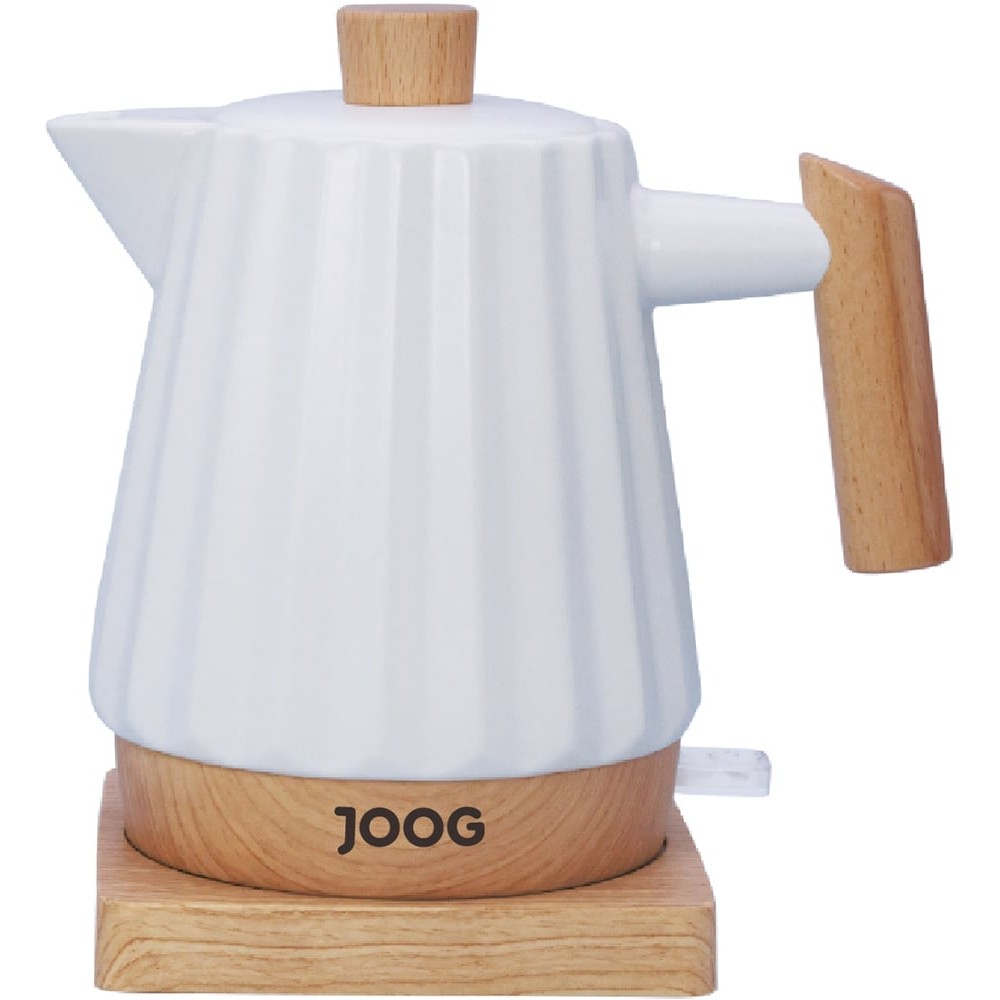 Chaleira Elétrica Joog JGC-10 Ceramic Kettle 1.5L 1500W 220V Base Giratória Desligamento Automático Proteção Contra Superaquecimento Branco