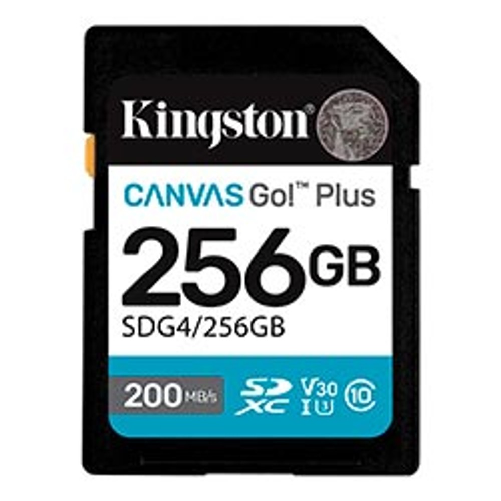 Cartão de Memória 256GB Kingston Canvas Go Plus SDXC Classe 10 4K UHD