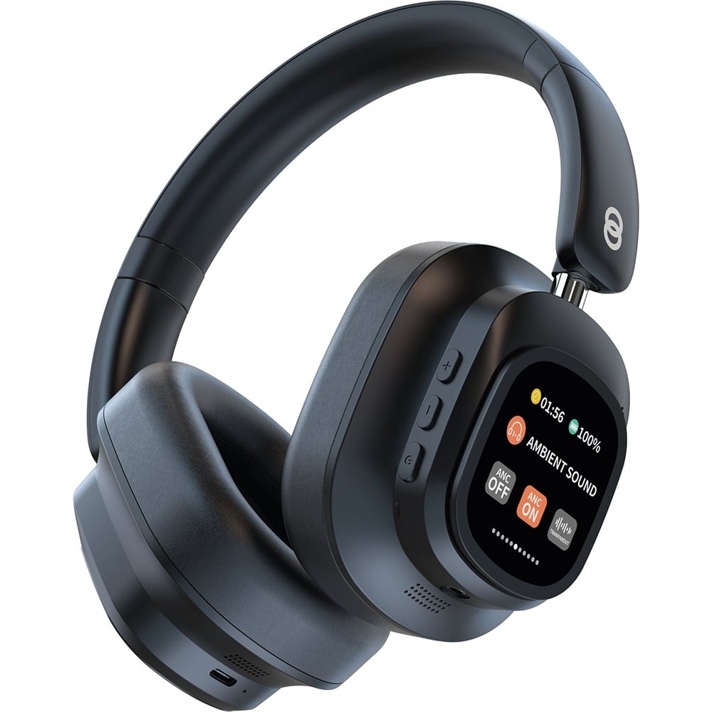 Fone de Ouvido Sem Fio Joog Sense Pro Hybrid ANC Bluetooth Touch Control Visão LCD Cancelamento de Ruído Magnético Preto