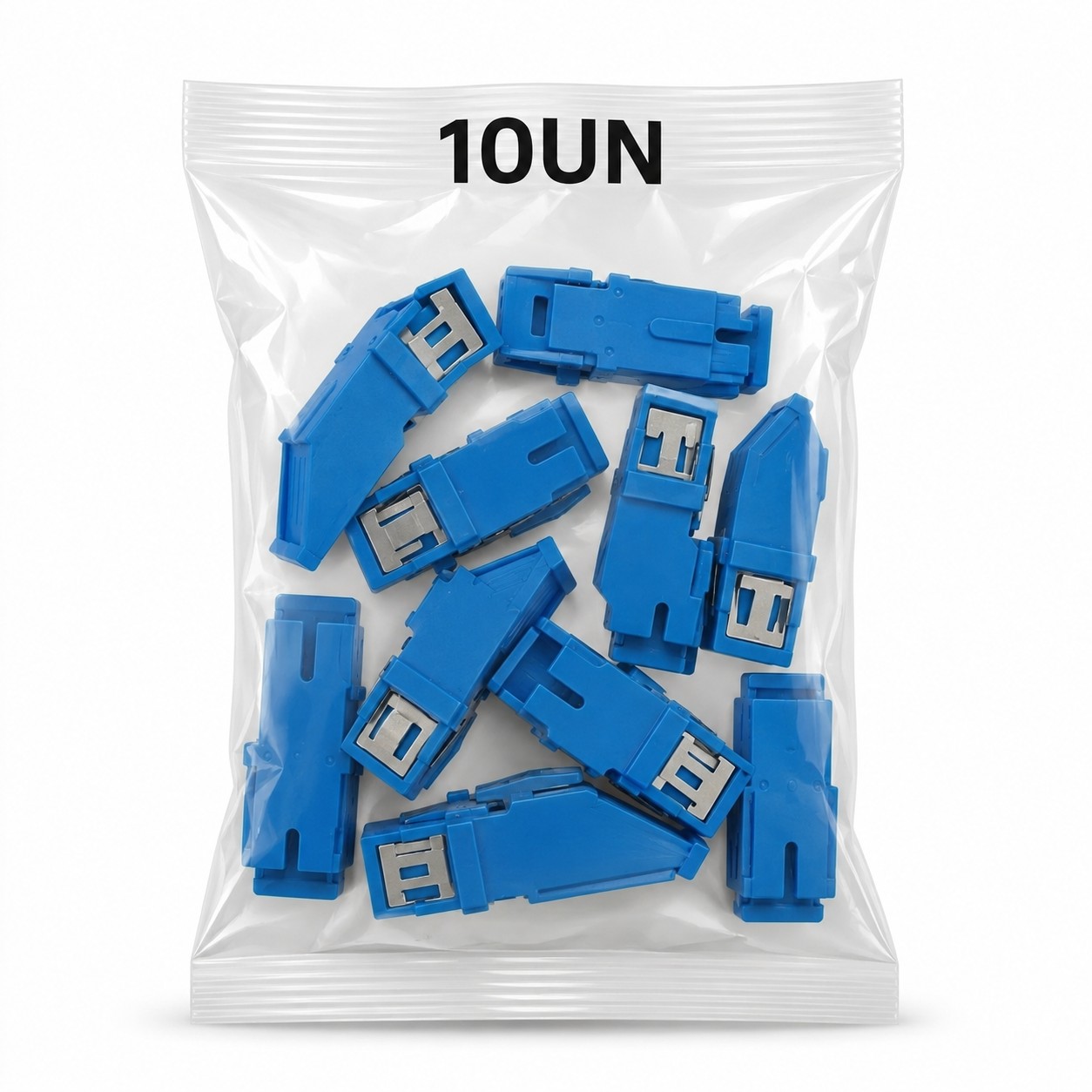 Kit Acoplador Óptico TRUEX JZ-7001-3W Kit 10 Unidades SC UPC Simplex - Azul