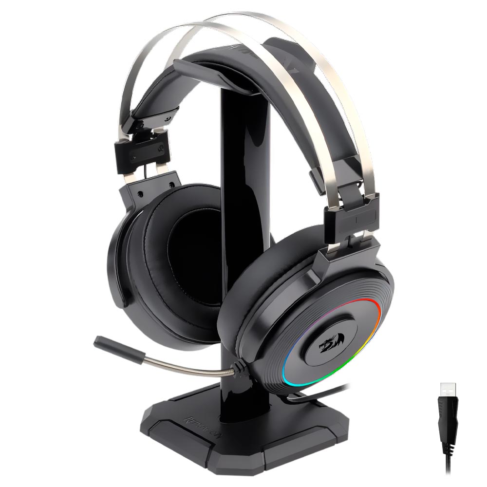 Headset Gamer Redragon Lamia 2 Com Fio Drivers de 40mm RGB Preto