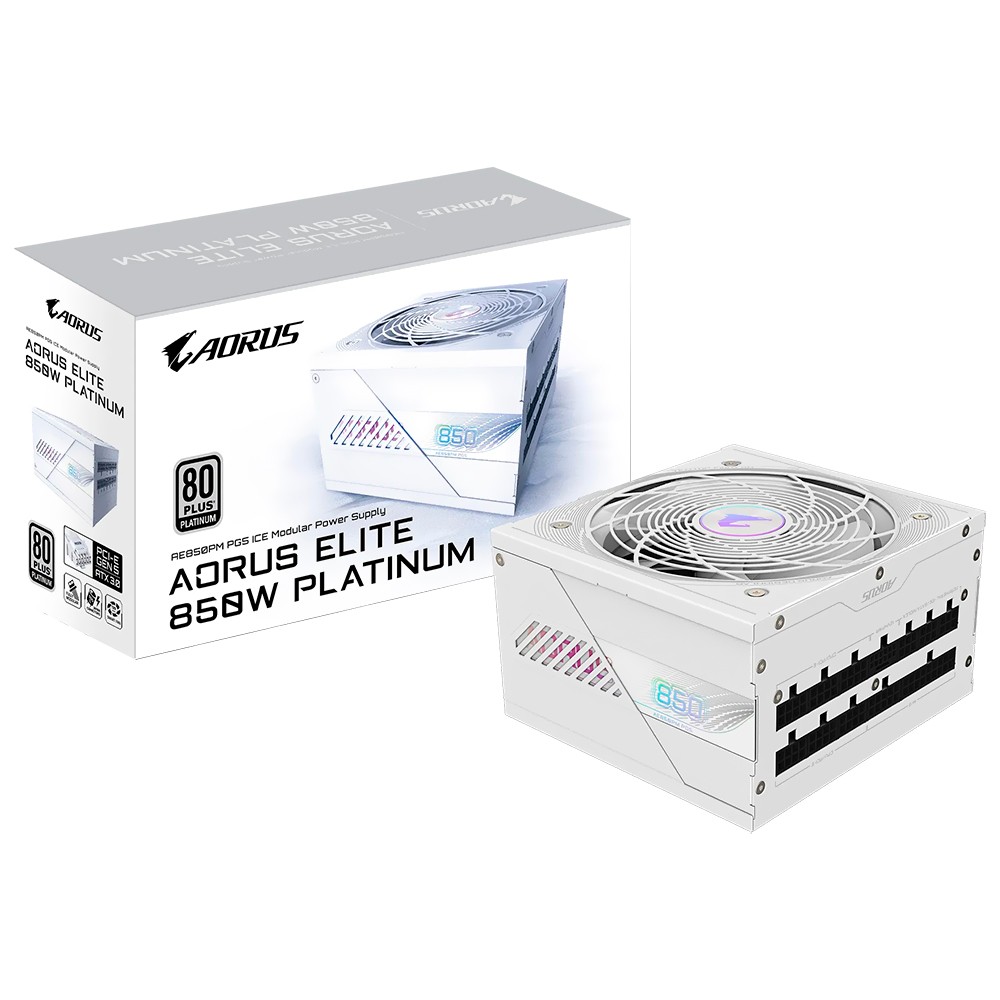 Fonte 850W Gigabyte Aorus Elite ATX 3.1 80 Plus Platinum Modular Branca