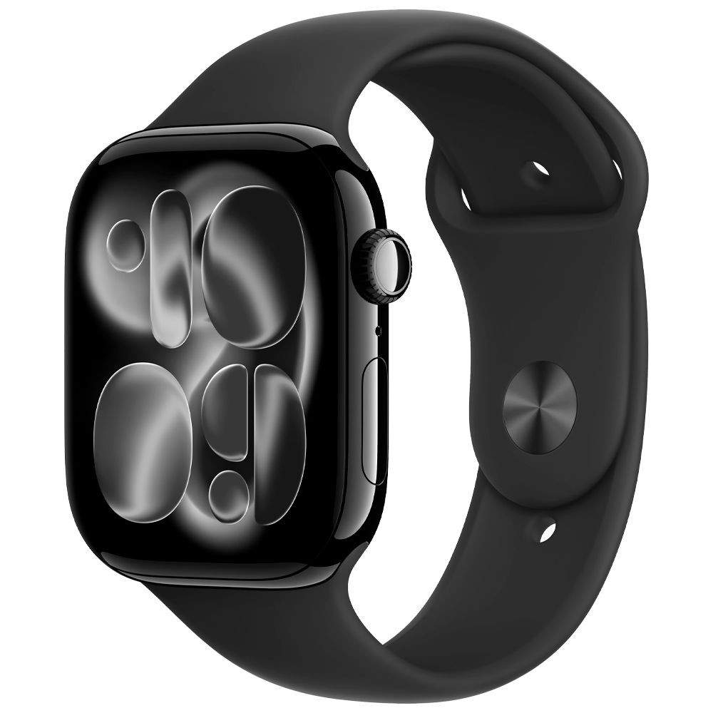 Smartwatch Apple Watch Series 11 MEQU4LW/A 42mm GPS Alumínio Jet Black Pulseira Esportiva Preto M-L watchOS Fitness