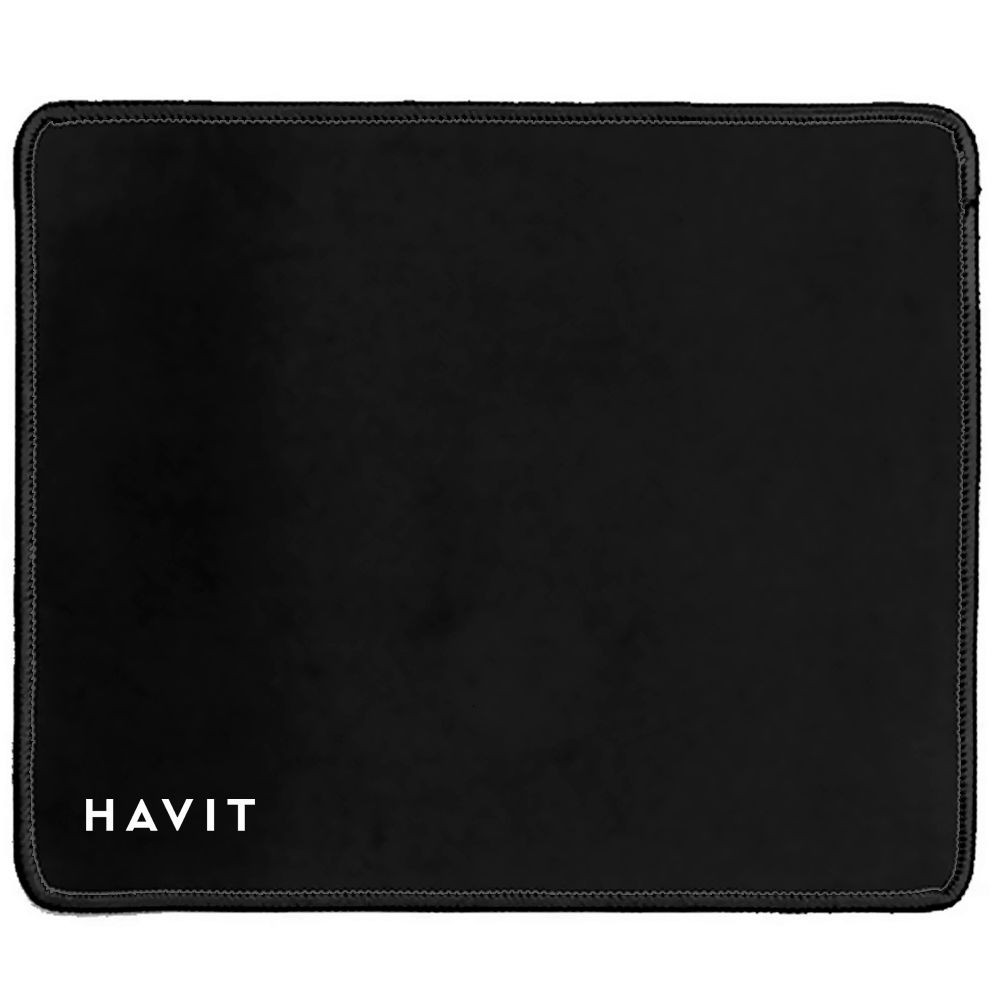 Mousepad Gamer Havit MP839 Preto 250x210mm Base Antiderrapante Superfície Tecido Alta Precisão