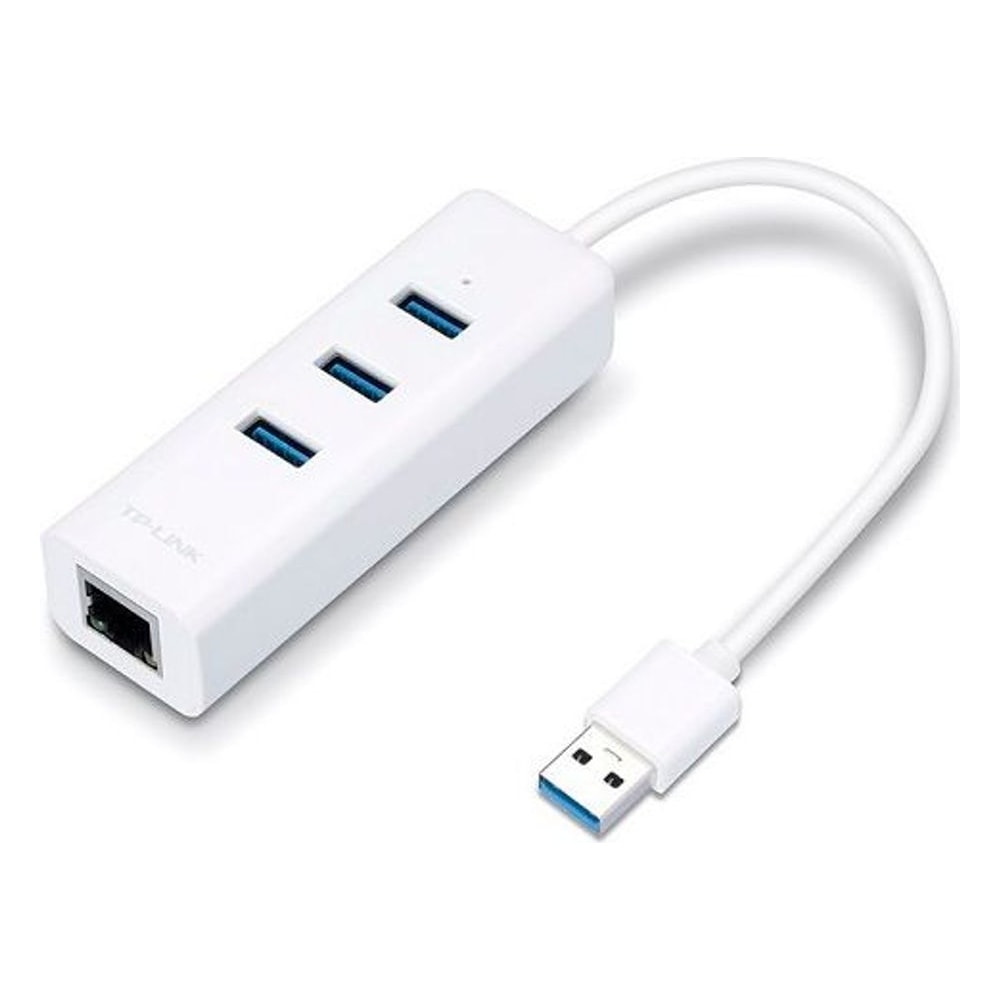 Adaptador Ethernet TP-Link UE330 USB 3.0 Gigabit 3 Portas Hub Multifunção Alta Velocidade Plug and Play