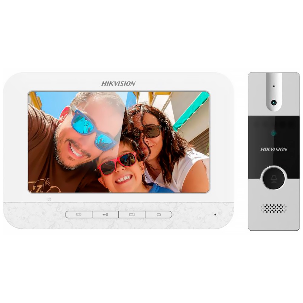 Vídeo Porteiro Hikvision DS-KIS202T Tela 7 Polegadas Visão Noturna - Branco