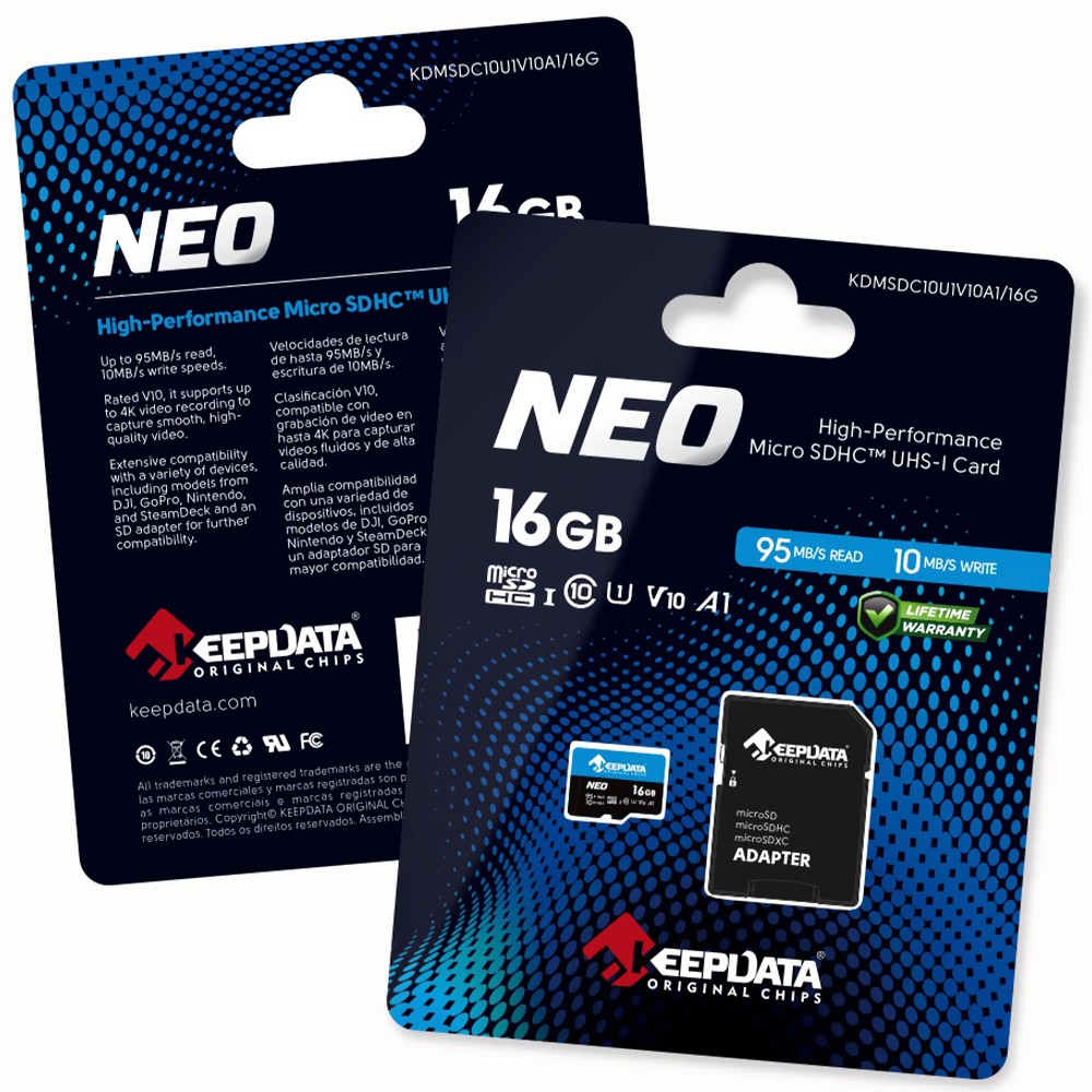 Cartão de Memória MicroSD 16GB Keepdata Neo Classe 10 com Adaptador