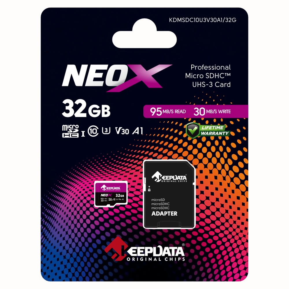 Cartao de Memoria Keepdata Neox 32GB Micro SD Classe 10 UHS-I Adaptador