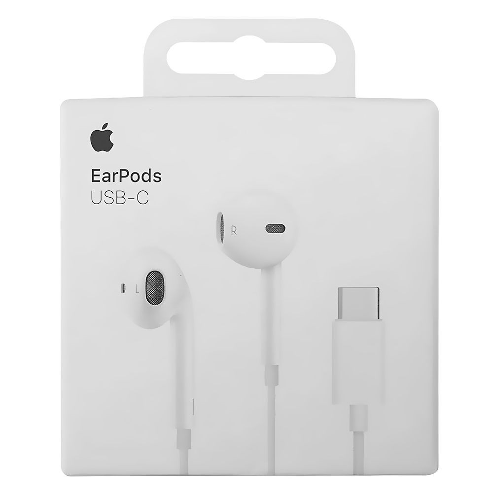 Fone de Ouvido Com Fio Apple EarPods MYQY3ZM/A Conector USB-C Controle Remoto Microfone Integrado Branco
