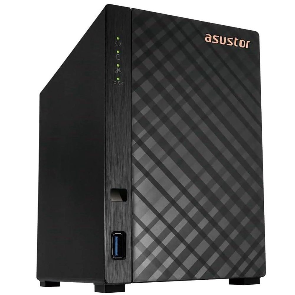 Servidor NAS Storage Asustor AS1202T Drivestor 2 Baias Realtek RTD1619B 1GB RAM USB 3.2 LAN Gigabit Cloud Media Server