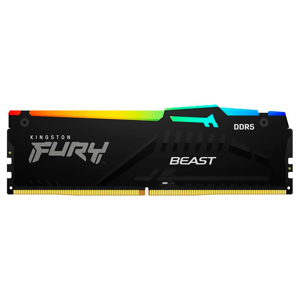 Memória RAM Kingston Fury Beast 32GB DDR5 5600MHz com RGB Preto