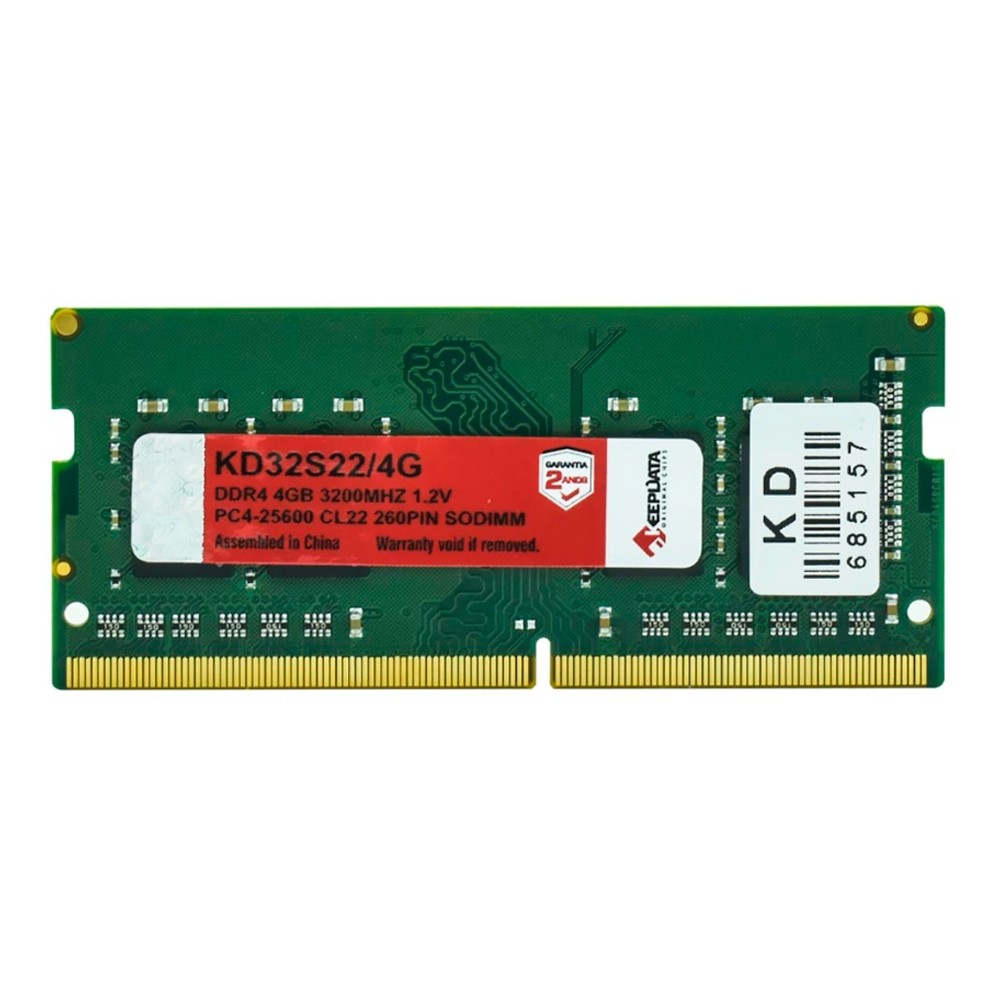 Memória RAM KeepData KD32S22/4G 4GB DDR4 3200MHz SODIMM Para Notebook PC Laptop Alta Performance Upgrade Velocidade Estável CL22 1.2V